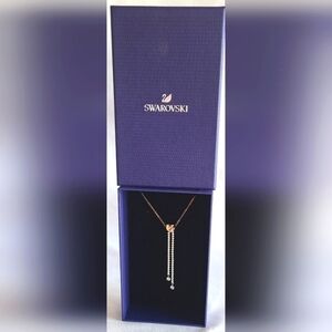 NWT Swarovski Heart & Knot Crystal Lariat Necklace